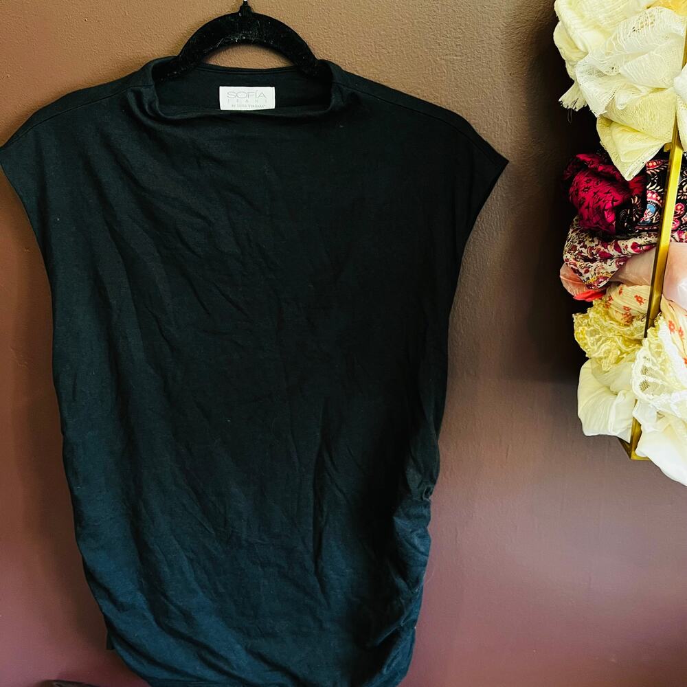 Vintage SOFIA by Sofia Vergara Black rouched top